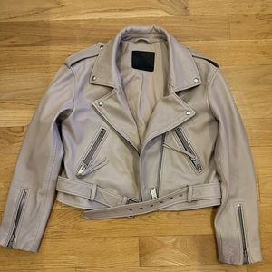 Dusty pink ALL SAINTS Leather jacket size small